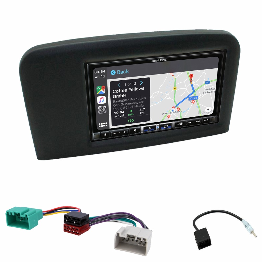 Autoradio tactile Alpine GPS Carplay Volvo S80 de 1998 à 2006+ Kit complet