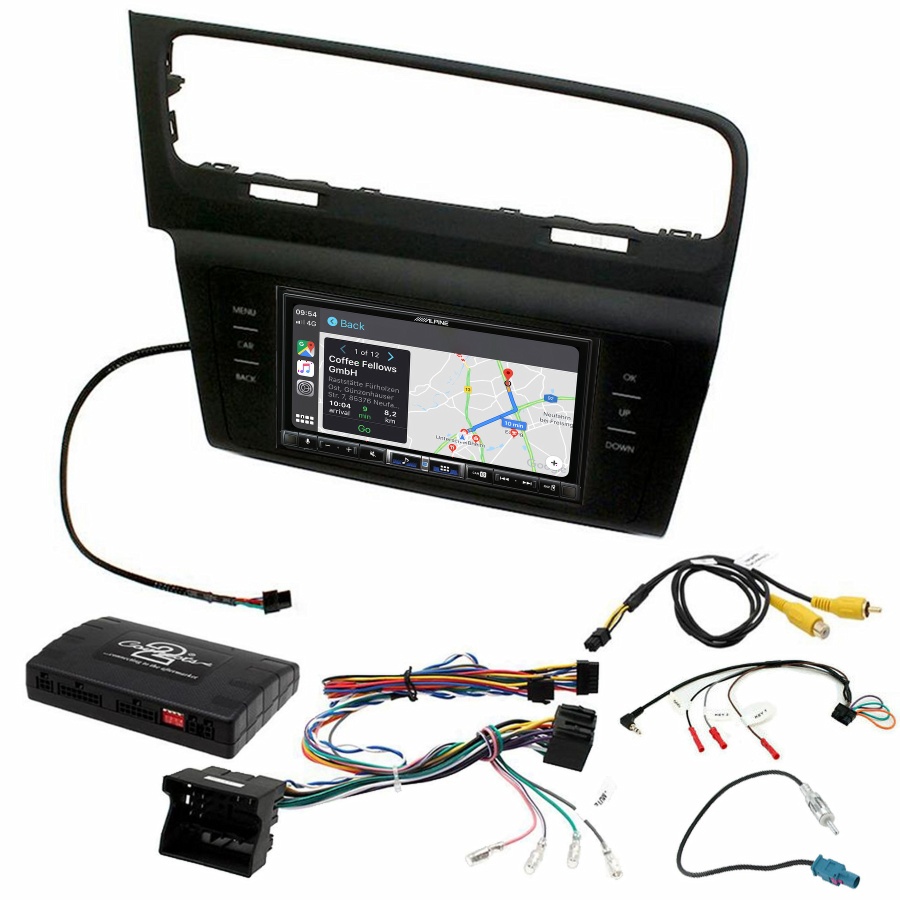 Autoradio tactile Alpine GPS Carplay Volkswagen Golf VII+ Kit complet