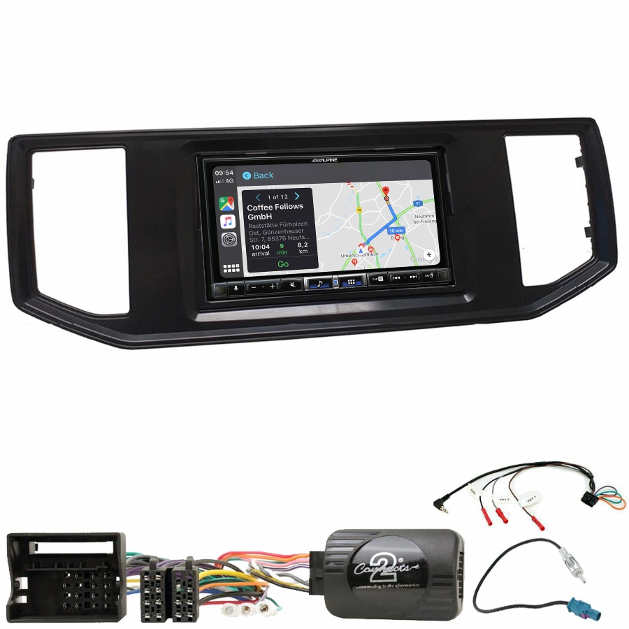Autoradio tactile Alpine GPS Carplay Volkswagen Crafter depuis 2017+ Kit complet
