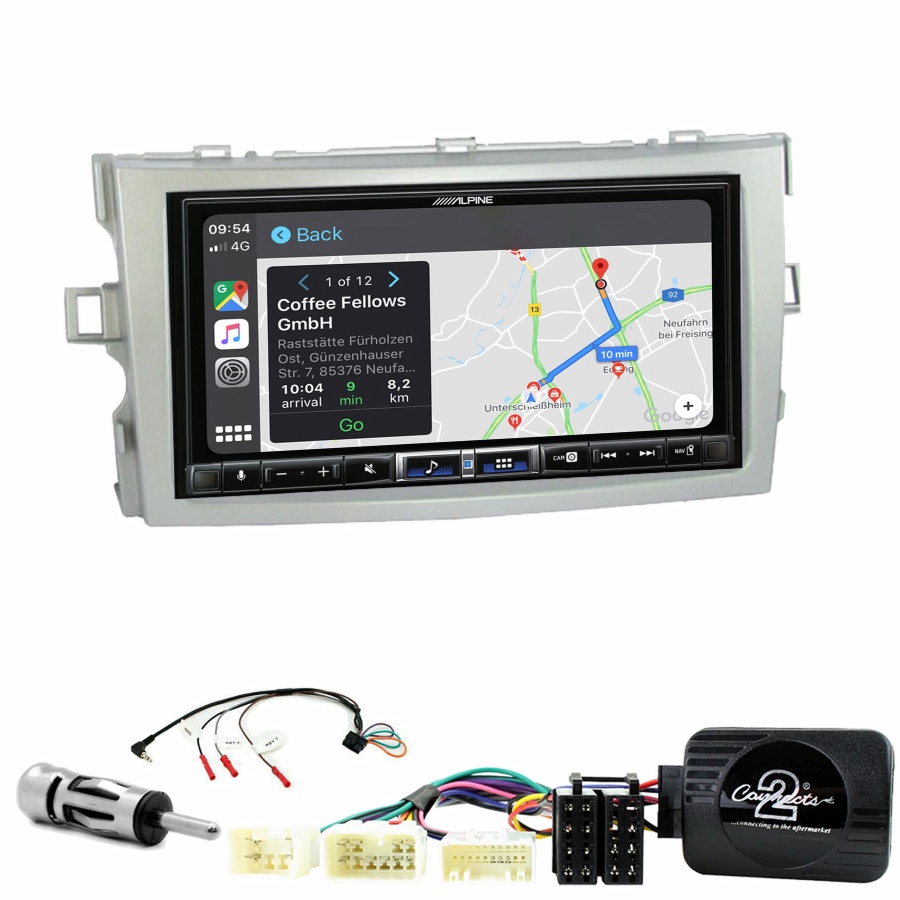 Autoradio tactile Alpine GPS Carplay Toyota Verso de 2009 à 2017+ Kit complet