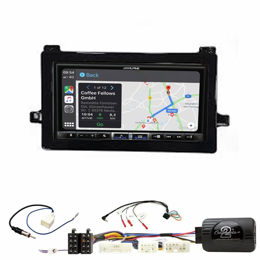 Autoradio tactile Alpine GPS Carplay Toyota Prius de 2016 à 2019+ Kit complet