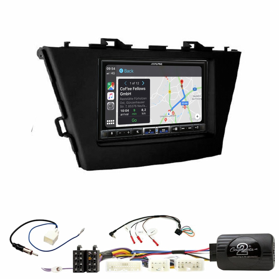 Autoradio tactile Alpine GPS Carplay Toyota Prius de 06/2012 à 2015+ Kit complet