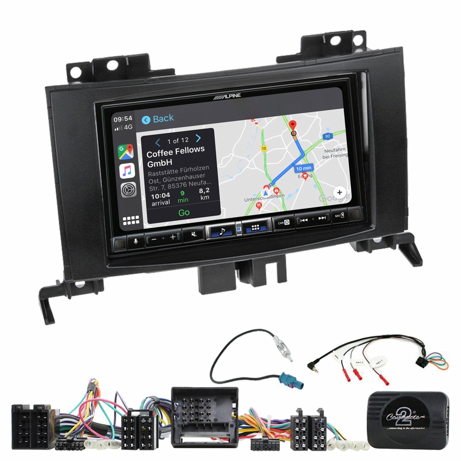 Autoradio tactile Alpine GPS Carplay Volkswagen Crafter de 04/2006 à 2016+ Kit complet