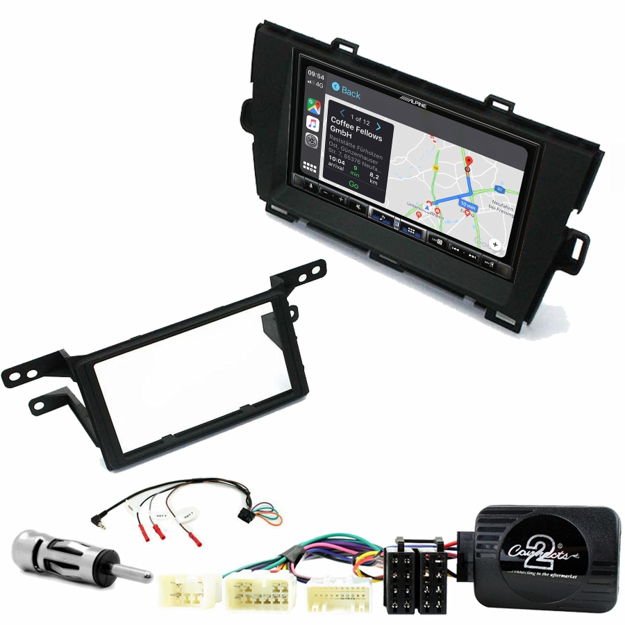 Autoradio tactile Alpine GPS Carplay Toyota Prius de 05/2009 à 2012+ Kit complet