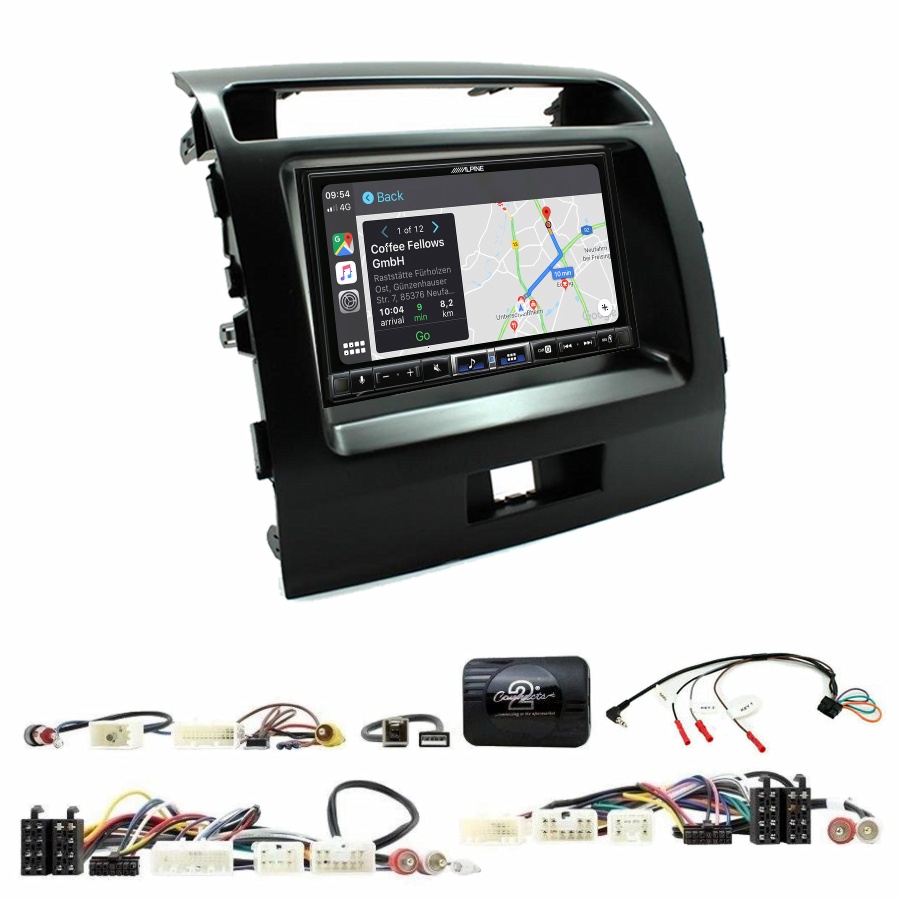 Autoradio tactile Alpine GPS Carplay Toyota Land Cruiser de 2008 à 2015+ Kit complet