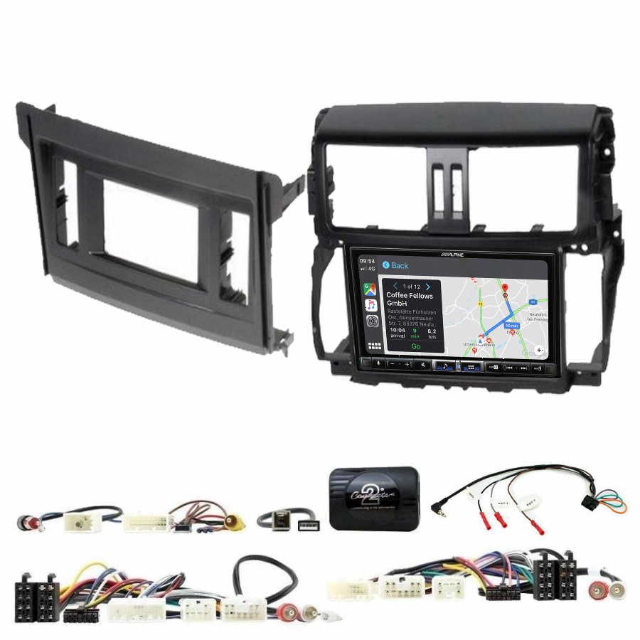 Autoradio tactile Alpine GPS Carplay Toyota Land Cruiser de 2010 à 2017+ Kit complet