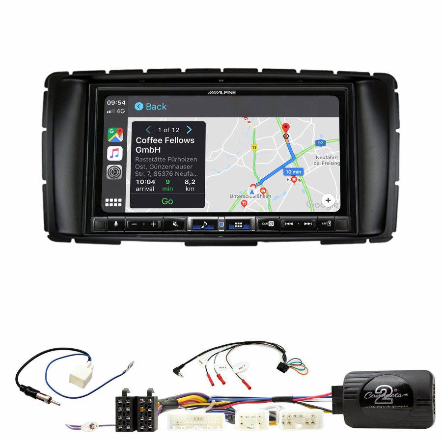 Autoradio tactile Alpine GPS Carplay Toyota Hilux de 2012 à 2015+ Kit complet