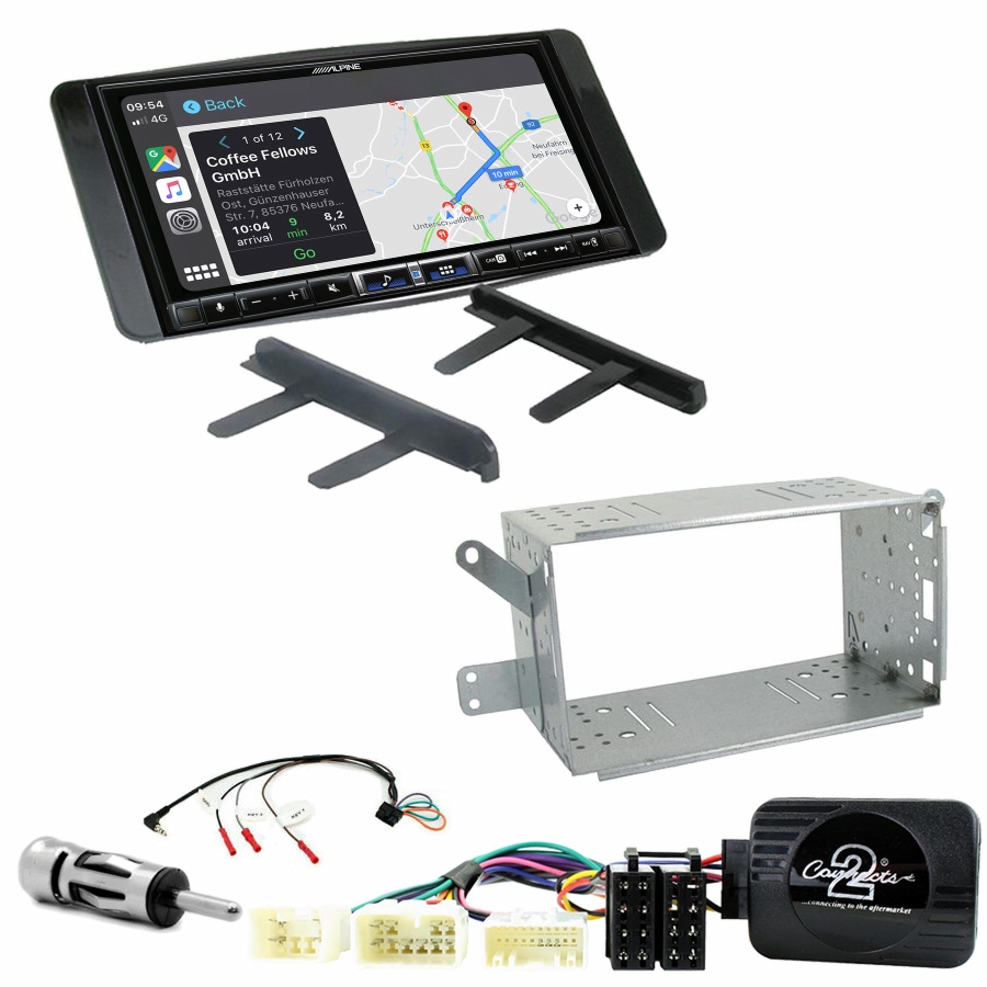 Autoradio tactile Alpine GPS Carplay Toyota Hilux de 2007 à 2012+ Kit complet