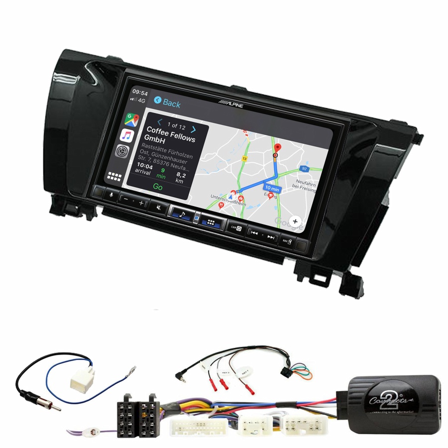 Autoradio tactile Alpine GPS Carplay Toyota Corolla de 2014 à 2018+ Kit complet