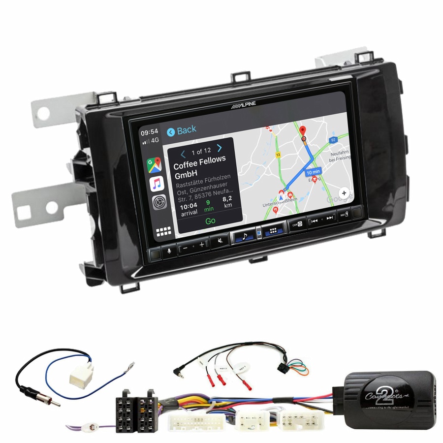 Autoradio tactile Alpine GPS Carplay Toyota Auris de 2013 à 2015+ Kit complet