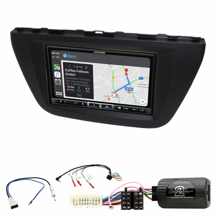 Autoradio tactile Alpine GPS Carplay Suzuki SX4 S-Cross depuis 2013+ Kit complet