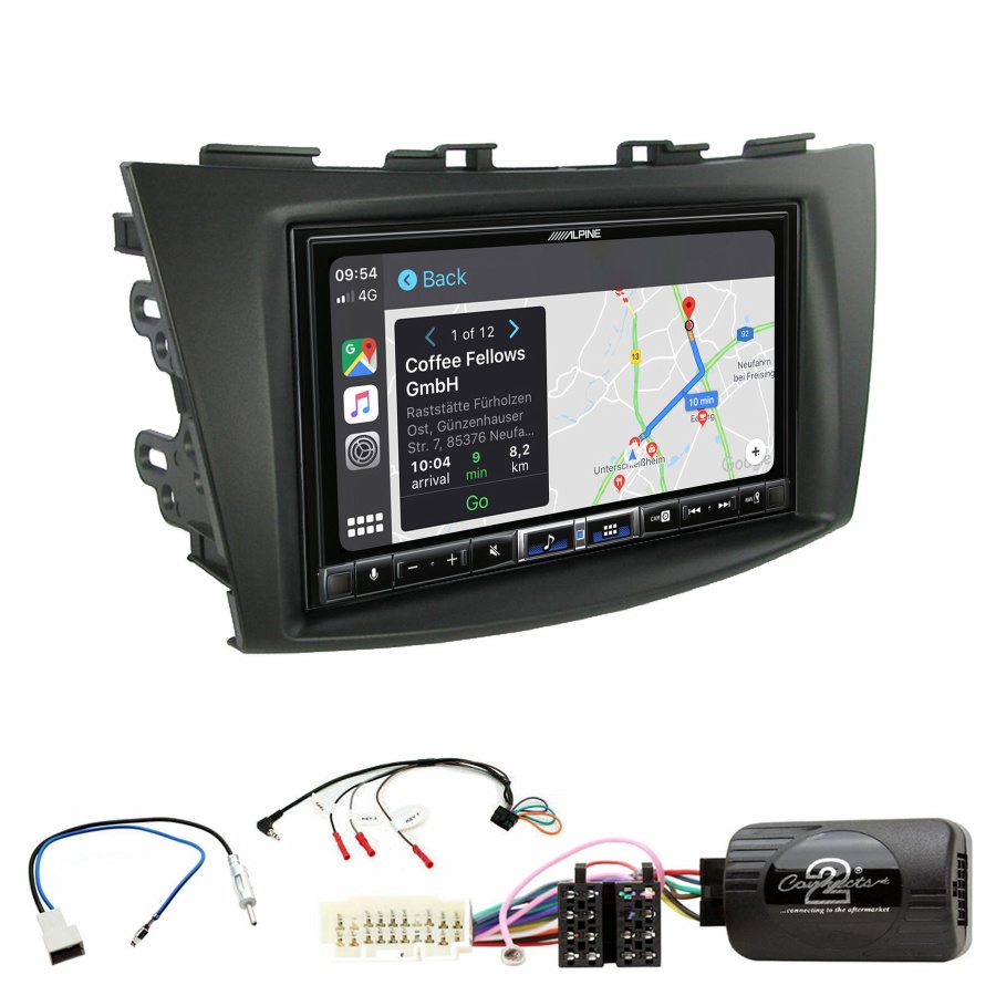 Autoradio tactile Alpine GPS Carplay Suzuki Swift de 09/2010 à 2017+ Kit complet