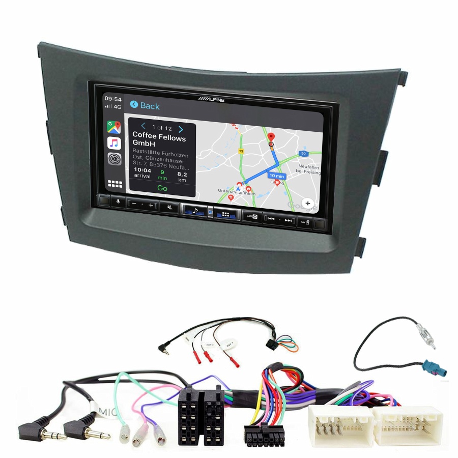 Autoradio tactile Alpine GPS Carplay Ssangyong Tivoli de 2015 à 2019+ Kit complet