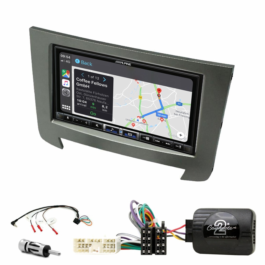 Autoradio tactile Alpine GPS Carplay Ssangyong Rexton de 2013 à 2017+ Kit complet