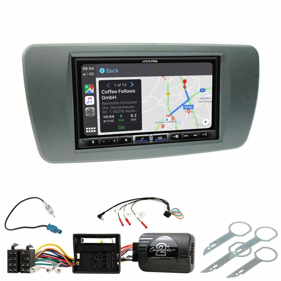 Autoradio tactile Alpine GPS Carplay Seat Ibiza de 06/2008 à 2014+ Kit complet