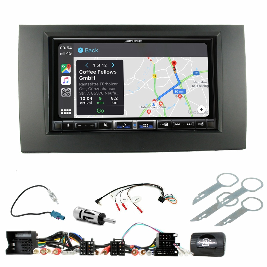 Autoradio tactile Alpine GPS Carplay Seat Exeo+ Kit complet