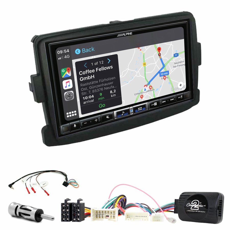 Autoradio tactile Alpine GPS Carplay Renault Trafic, Master et Captur+ Kit complet