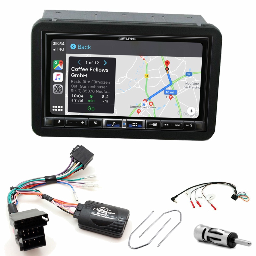 Autoradio tactile Alpine GPS Carplay Alfa Romeo 159, Brera et Spider+ Kit complet