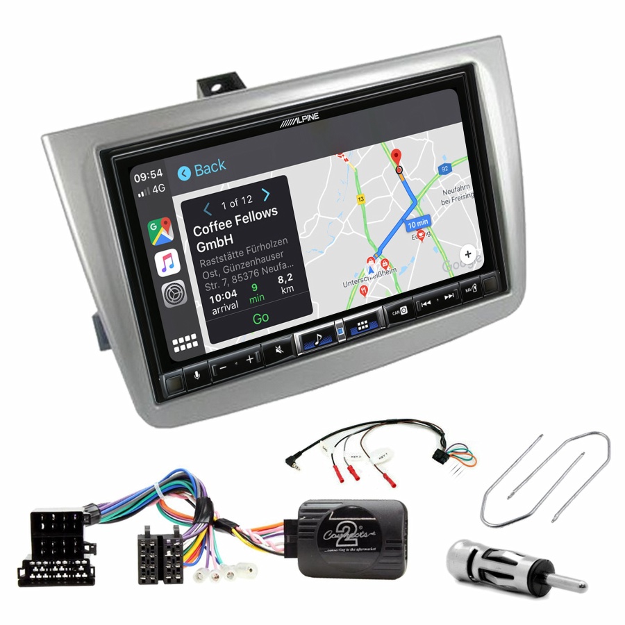 Autoradio tactile Alpine GPS Carplay Alfa Romeo Mito de 2008 à 2019+ Kit complet