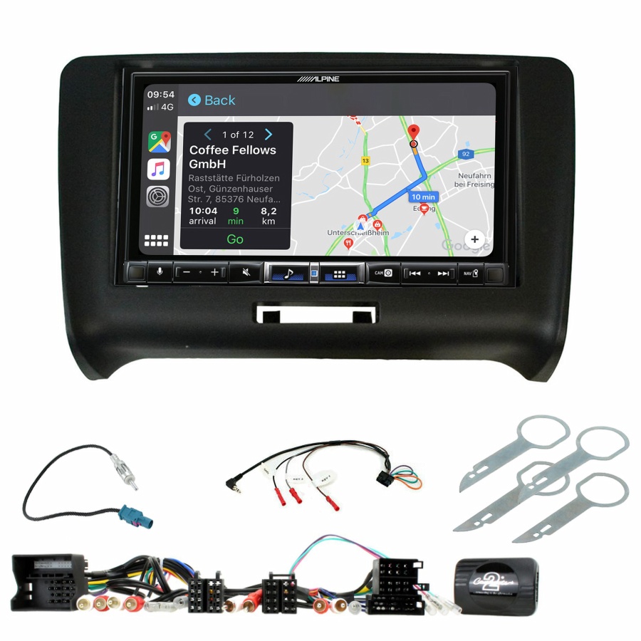 Autoradio tactile Alpine GPS Carplay Audi TT+ Kit complet
