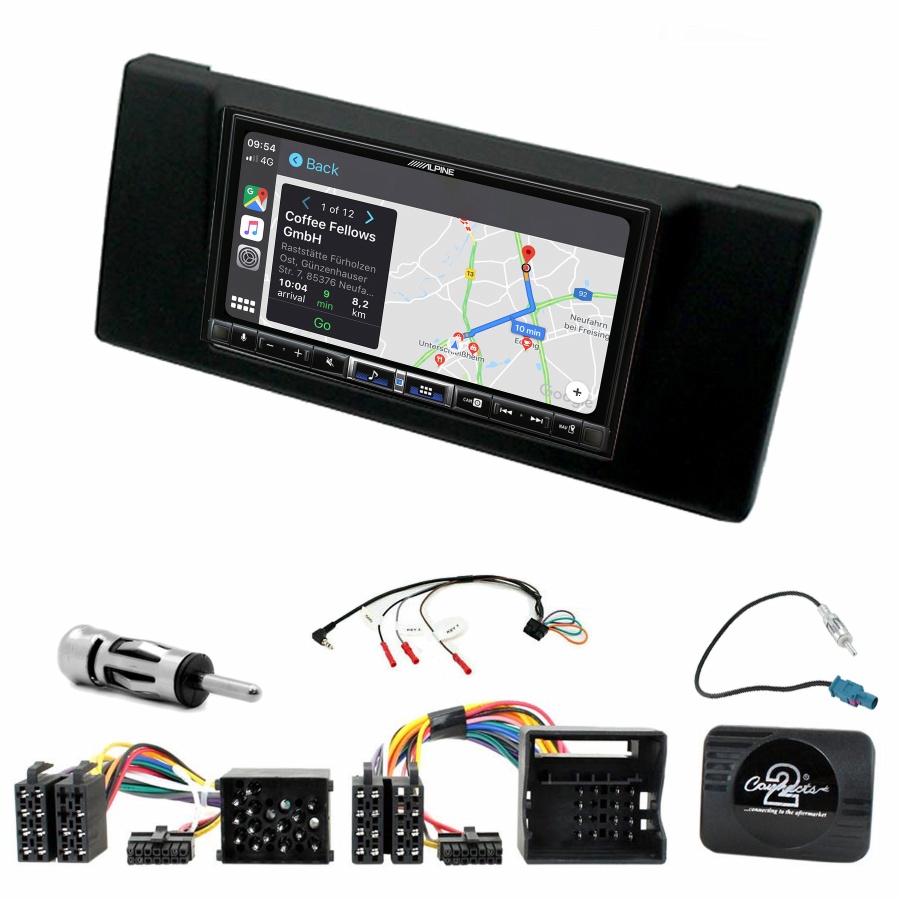 Autoradio tactile Alpine GPS Carplay BMW Série 5 E39+ Kit complet