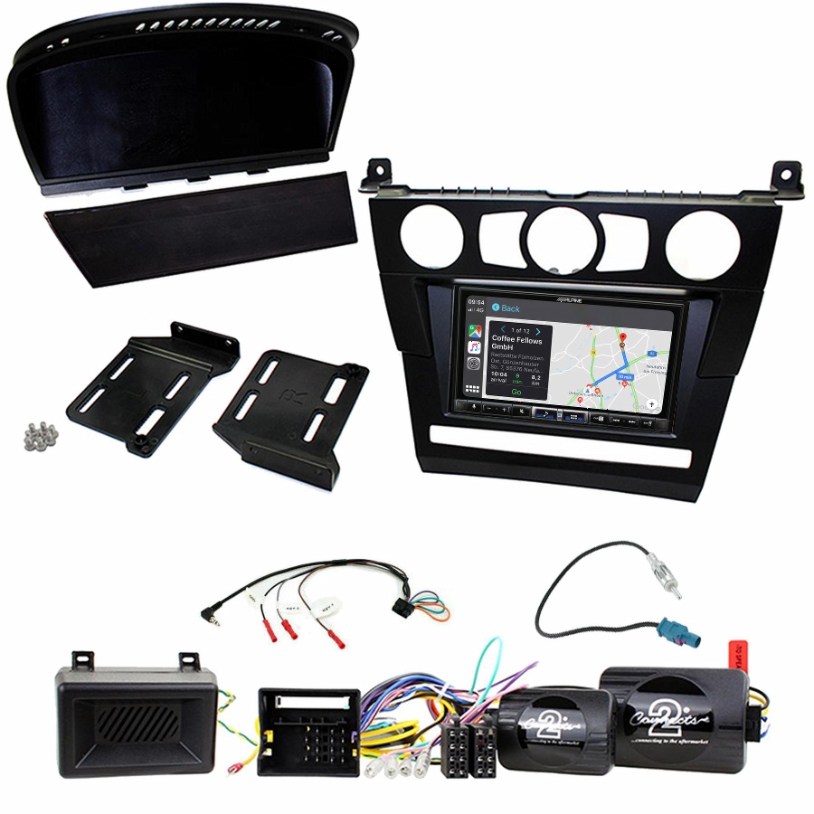 Autoradio tactile Alpine GPS Carplay BMW Série 5 e60+ Kit complet