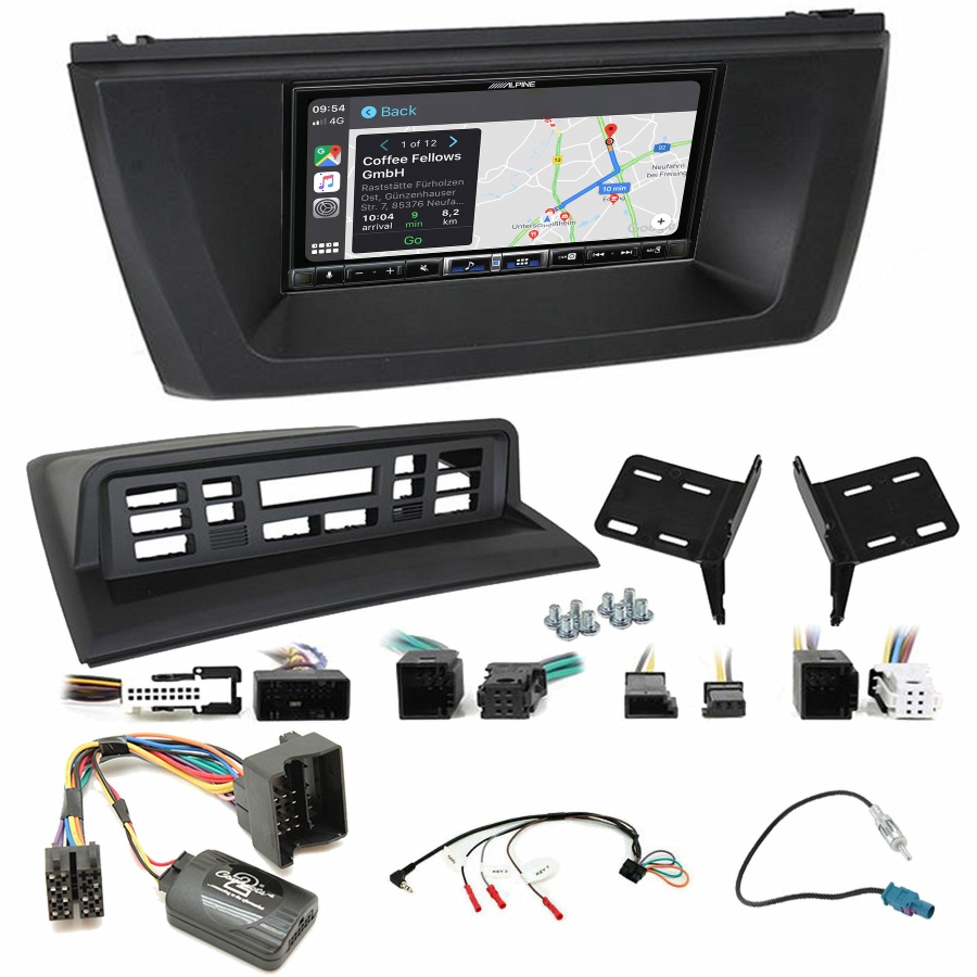 Autoradio tactile Alpine GPS Carplay BMW X3 de 2004 à 2010+ Kit complet