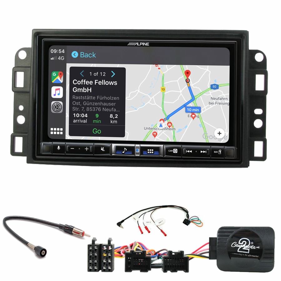 Autoradio tactile Alpine GPS Carplay Chevrolet Aveo Captiva et Epica+ Kit complet