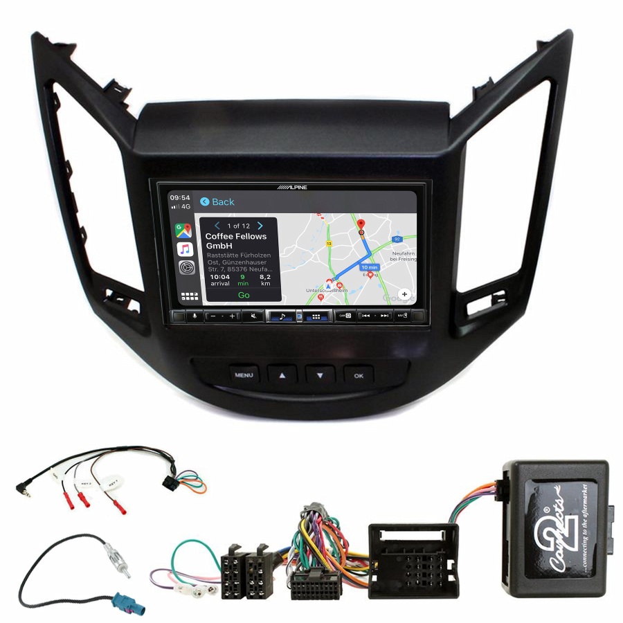 Autoradio tactile Alpine GPS Carplay Chevrolet Orlando de 10/2010 à 2018+ Kit complet