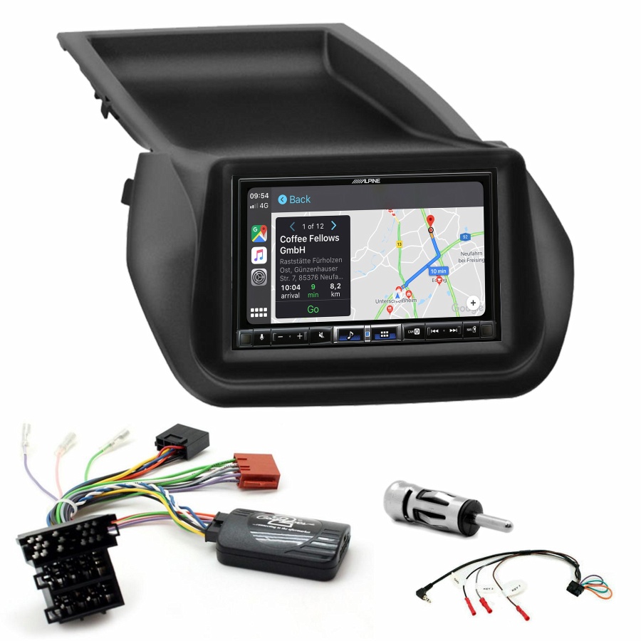 Autoradio tactile Alpine GPS Carplay Fiat Fiorino et Qubo+ Kit complet
