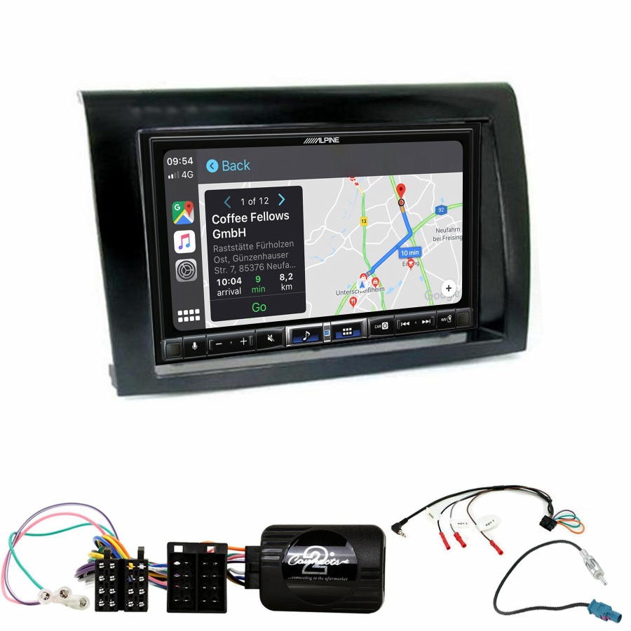 Autoradio tactile Alpine GPS Carplay Fiat Bravo+ Kit complet