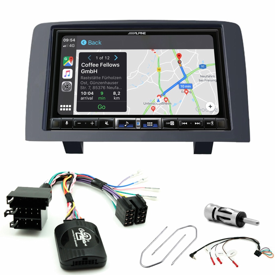 Autoradio tactile Alpine GPS Carplay Fiat Idea+ Kit complet