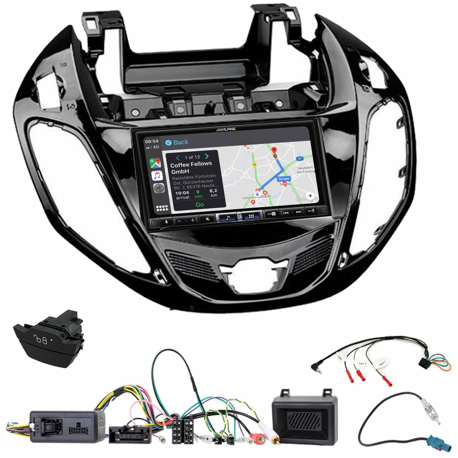 Autoradio tactile Alpine GPS Carplay Ford B-Max+ Kit complet