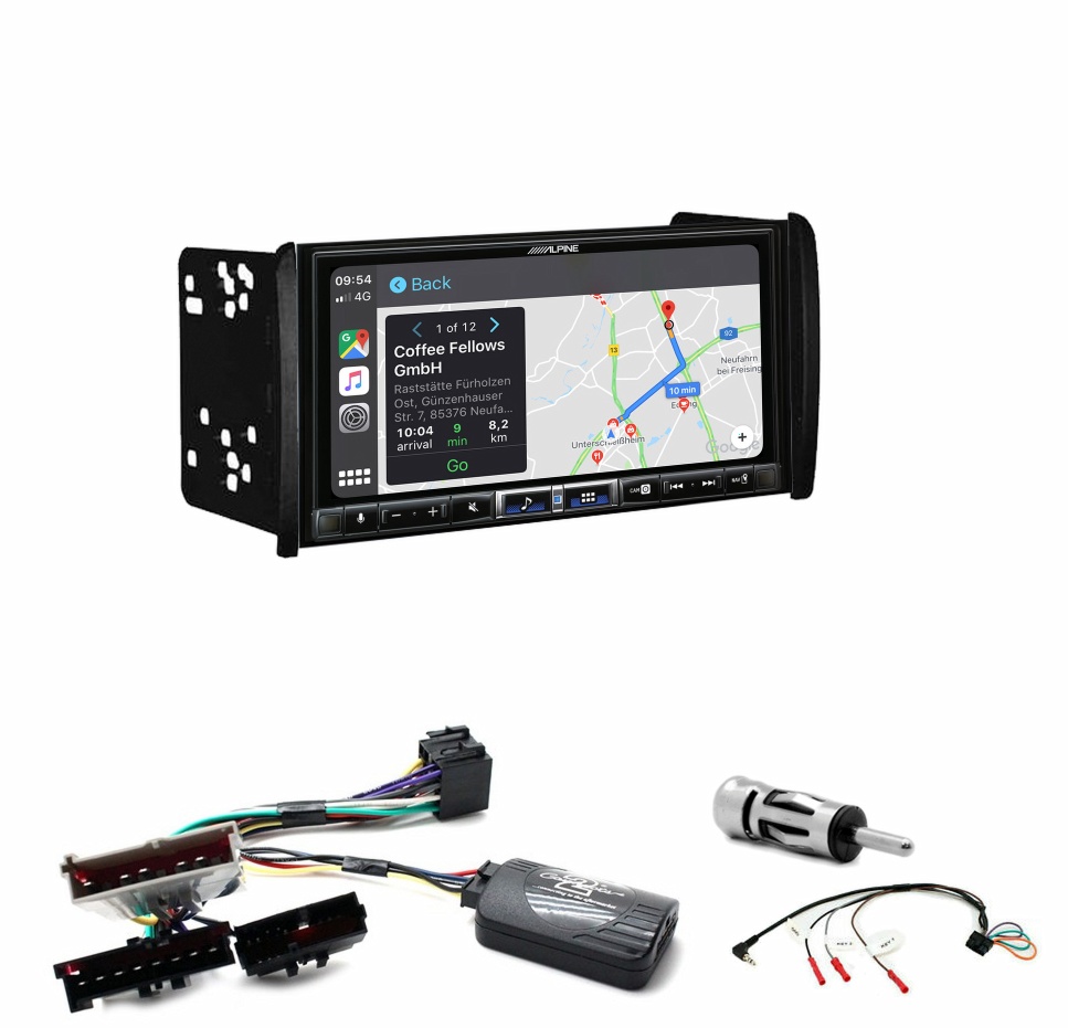 Autoradio tactile Alpine GPS Carplay Ford Mondeo Focus et Fiesta+ Kit complet