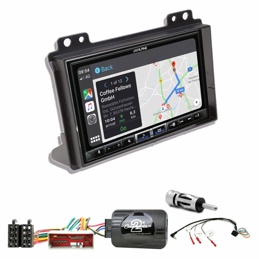 Autoradio tactile Alpine GPS Carplay Ford Fusion et Fiesta de 2002 à 2005+ Kit complet
