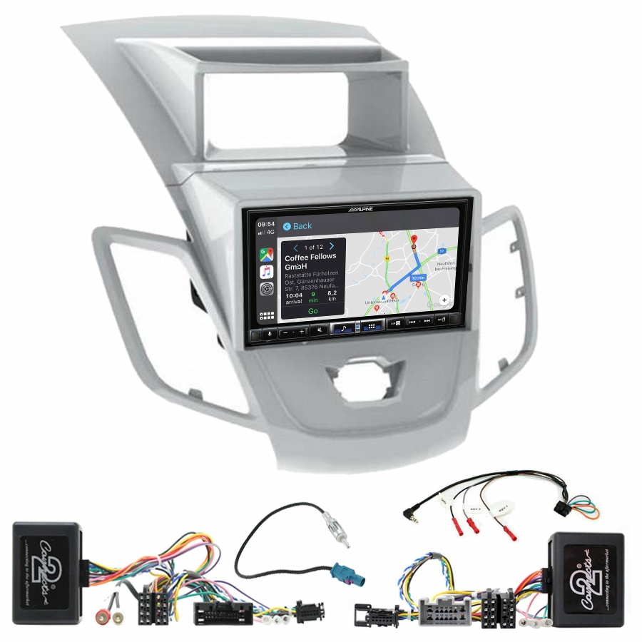 Autoradio tactile Alpine GPS Carplay Ford Fiesta de 2008 à 2012+ Kit complet