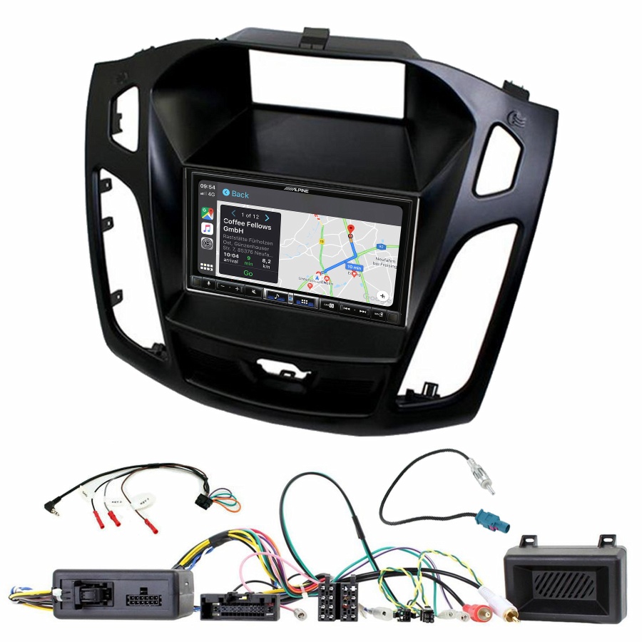 Autoradio tactile Alpine GPS Carplay Ford Focus de 2015 à 2018+ Kit complet