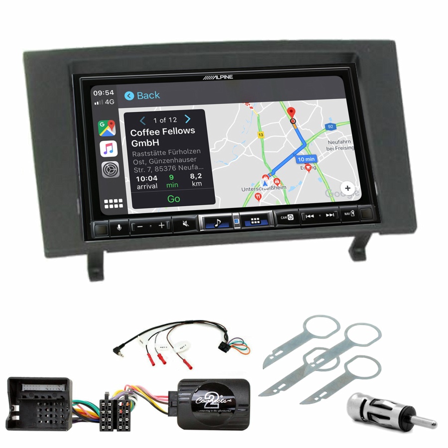 Autoradio tactile Alpine GPS Carplay Ford Mondeo de 2003 à 2007+ Kit complet