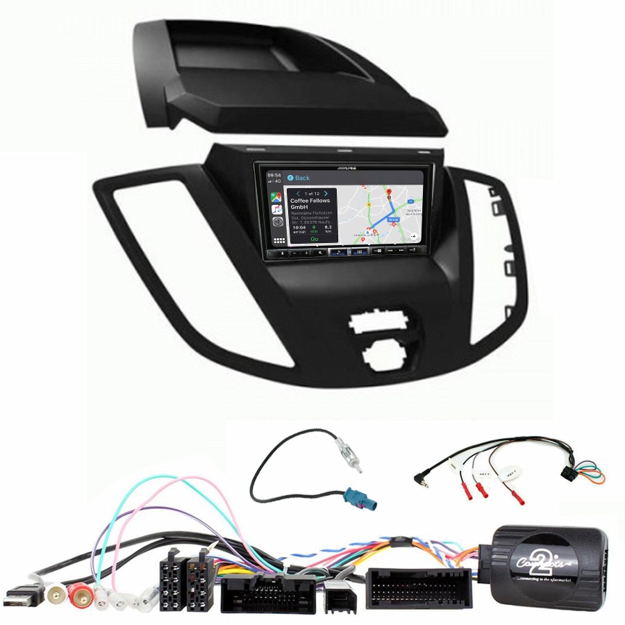 Autoradio tactile Alpine GPS Carplay Ford Transit de 2015 à 2019+ Kit complet