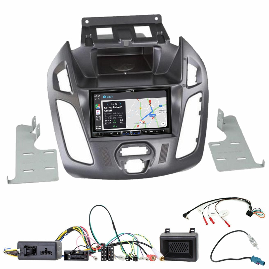Autoradio tactile Alpine GPS Carplay Ford Transit Connect et Tourneo Connect de 2013 à 2018+ Kit complet