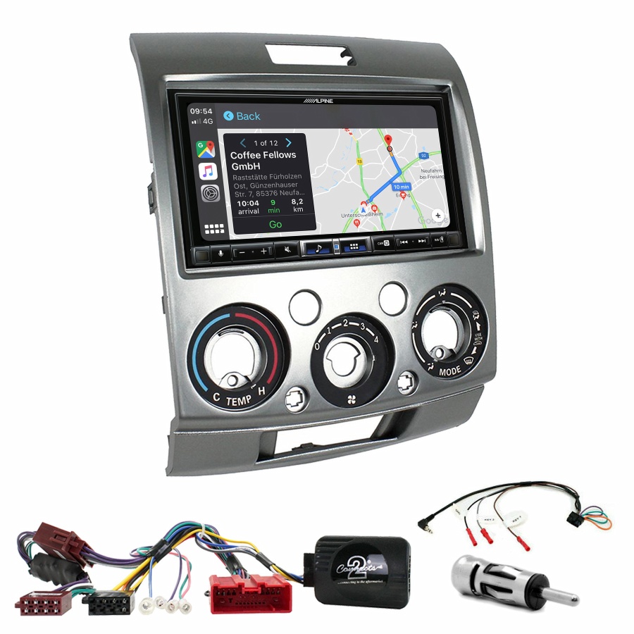 Autoradio tactile Alpine GPS Carplay Ford Ranger de 2007 à 2011+ Kit complet