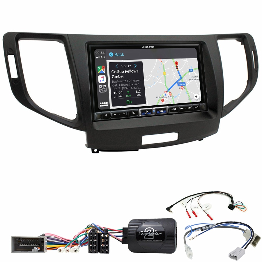 Autoradio tactile Alpine GPS Carplay Honda Accord de 2008 à 2013+ Kit complet