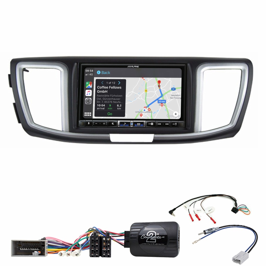 Autoradio tactile Alpine GPS Carplay Honda Accord de 2013 à 2019+ Kit complet