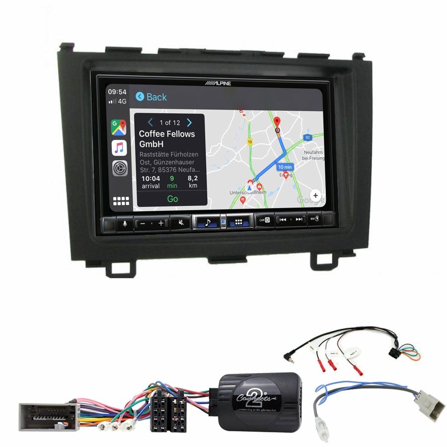 Autoradio tactile Alpine GPS Carplay Honda CR-V de 2006 à 2012+ Kit complet