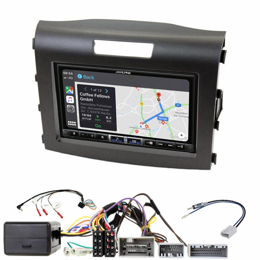 Autoradio tactile Alpine GPS Carplay Honda CR-V de 2012 à 2016+ Kit complet