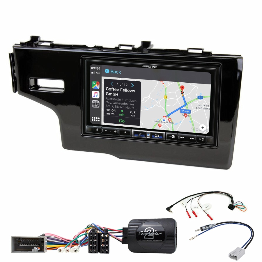 Autoradio tactile Alpine GPS Carplay Honda Jazz de 2013 à 2017+ Kit complet