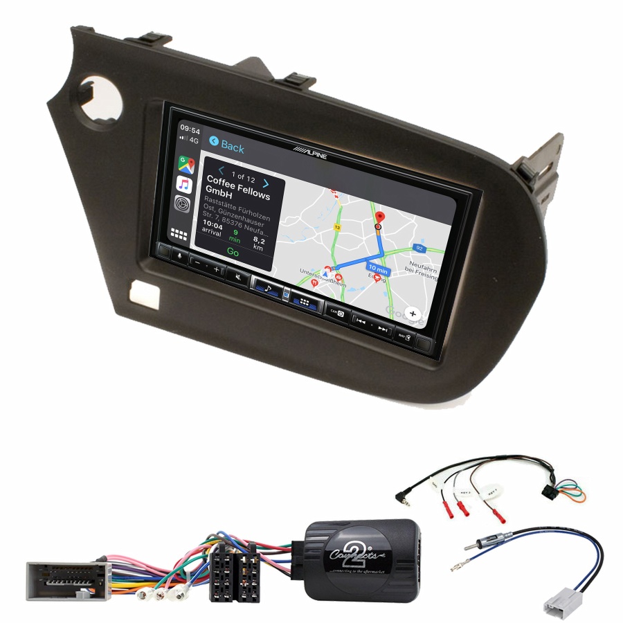 Autoradio tactile Alpine GPS Carplay Honda Insight de 2009 à 2014+ Kit complet