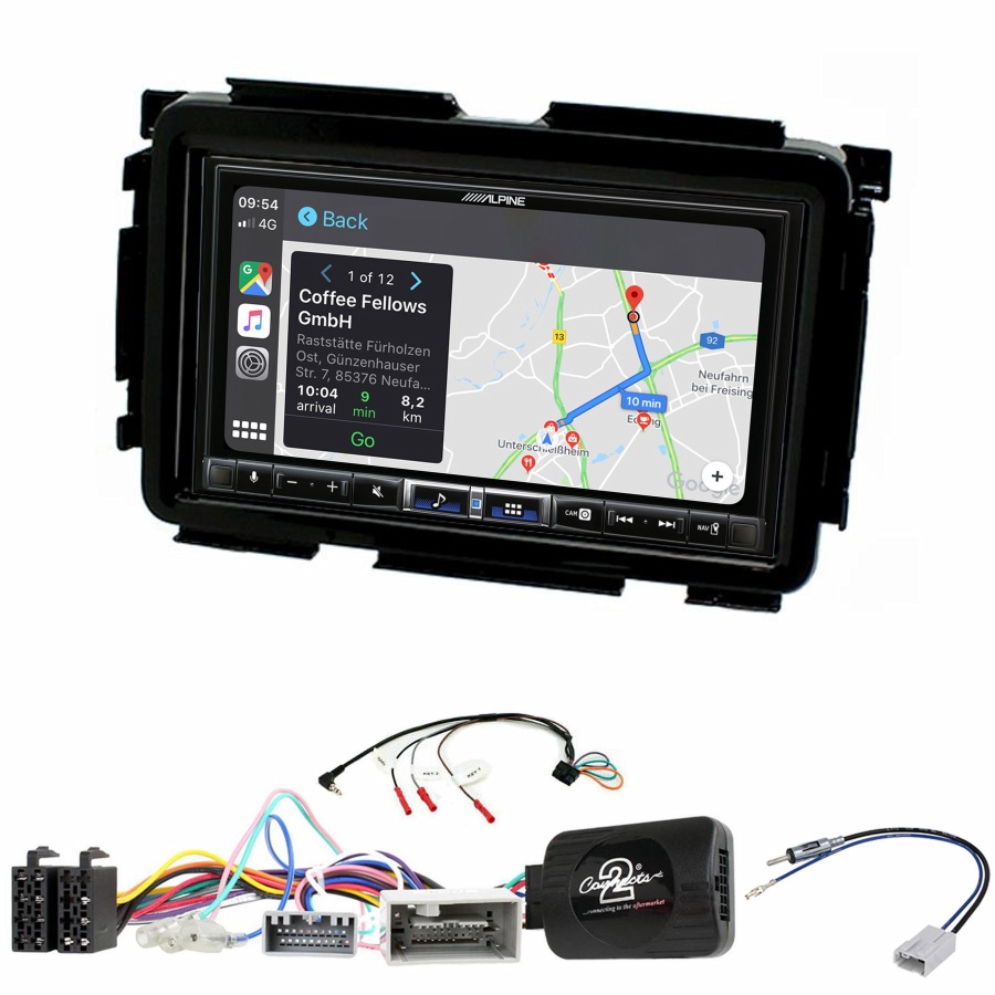 Autoradio tactile Alpine GPS Carplay Honda HR-V de 2015 à 2018+ Kit complet