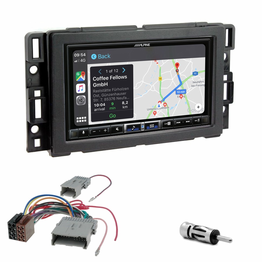 Autoradio tactile Alpine GPS Carplay Hummer H2 de 2008 à 2010+ Kit complet