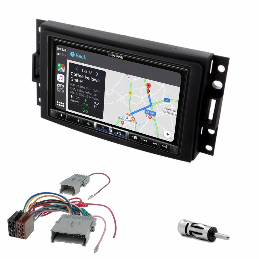 Autoradio tactile Alpine GPS Carplay Hummer H3 de 2005 à 2008+ Kit complet